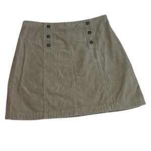 Hollister Tan Corduroy mini skirt with a button-front detail size Small